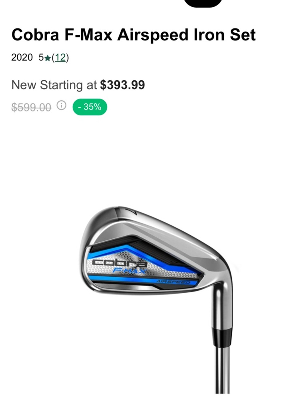 COBRA F-MAX AIRSPEED IRONS 5-9irons and GW. .